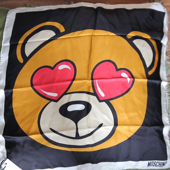 NWT MOSCHINO Made In Italy 100% Silk Scarf.